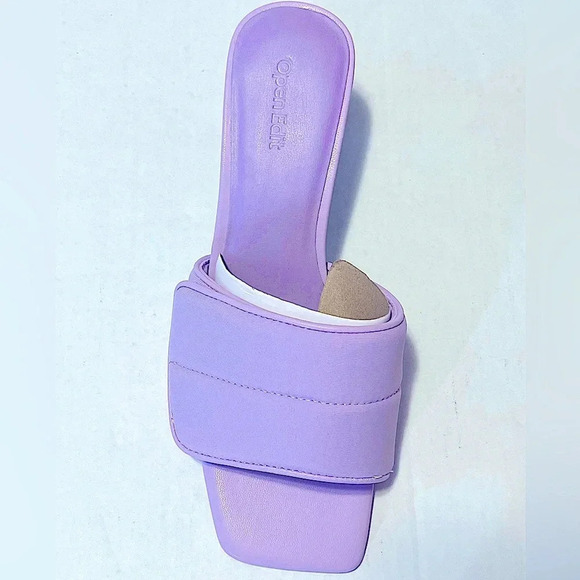 Open Edit Cava Slide Sandal Adjustable Vamp stylish strap slide square toe - Picture 10 of 11